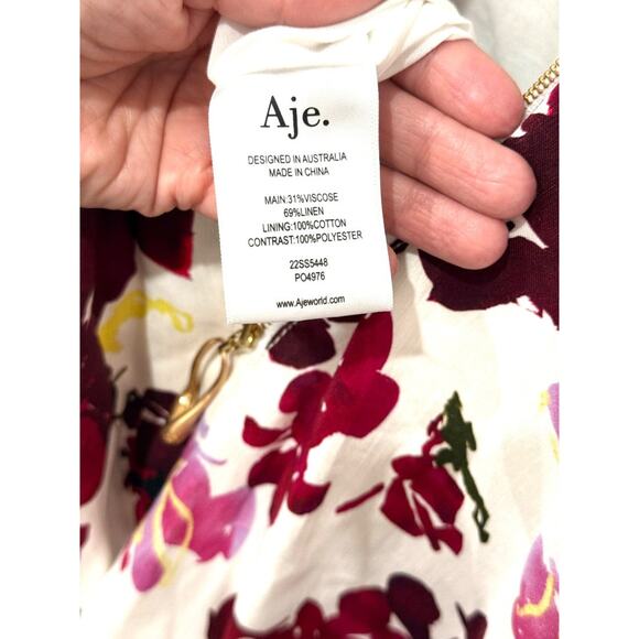 Aje Suzette Floral Bubble Hem Mini Dress Roses of Provence Print AUS 8 / US 4 - Picture 6 of 6